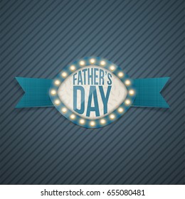 Fathers Day realistic Banner with Ribbon