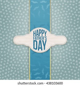 Fathers Day realistic Emblem with Text and Ribbon