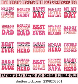 Father's day retro design bundle and digital download