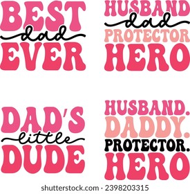Father's day retro design bundle and digital download