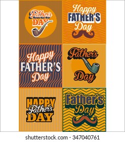 Father's Day Retro Posters Set Vintage Style