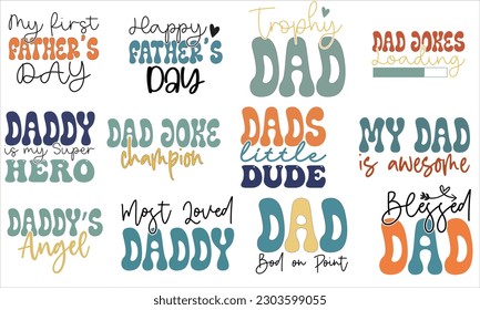 Father's Day Retro SVG Design, Father's Day SVG Design, Father's Day Retro SVG Bundle.