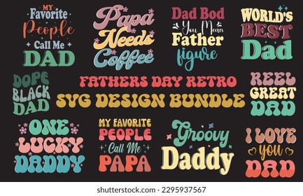 Fathers Day Retro Svg T-Shirt Design Bundle 