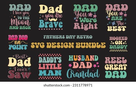Fathers Day Retro Svg T-Shirt Design Bundle 