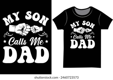 Father's Day Retro Vintage Typography t-shirt. Dad and Papa's gift shirt.