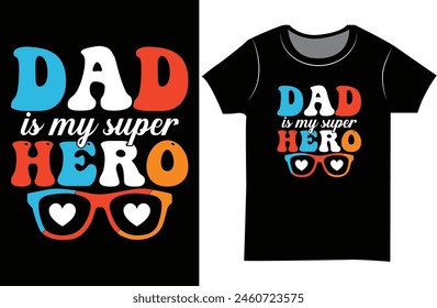 Father's Day Retro Vintage Typography t-shirt. Dad and Papa's gift shirt.