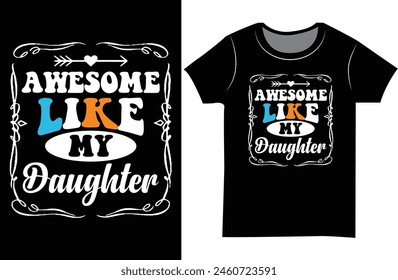 Father's Day Retro Vintage Typography t-shirt. Dad and Papa's gift shirt.