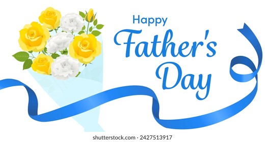 Father's Day rose and carnation bouquet image banner (2:1)