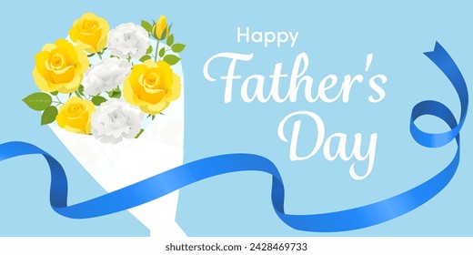 Father's Day rose and carnation bouquet image banner (2:1)
