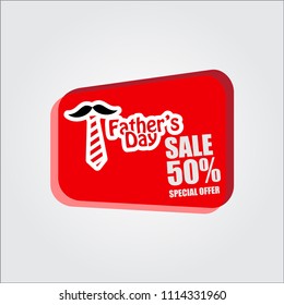 Father's Day Sale 50% Special Offer Vector Template Design Illustration