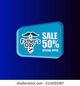 Father's Day Sale 50% Special Offer Vector Template Design Illustration