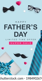 Father's Day sale background for social network post. Vector Illustration EPS10