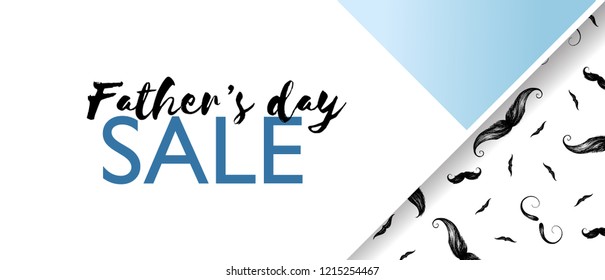 Father's day sale banner. Beautiful banner for site with handdrawn lettering words.