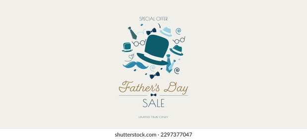 Father's Day sale banner. Modern minimal design.