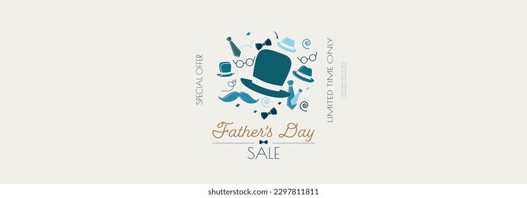 Cartel de venta del Día del Padre. Diseño minimalista moderno.