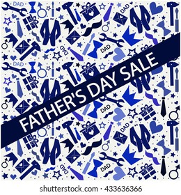 Fathers day sale card. vector illustration.