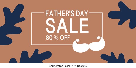 Father's day sale concept.Promotion Poster or banner Vector illustration background