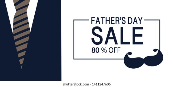 Father's day sale concept.Promotion Poster or banner Vector illustration background