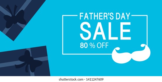 Father's day sale concept.Promotion Poster or banner Vector illustration background