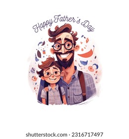 Father's Day Sale poster or banner template illustration. Happy Fathers Day calligraphic inscription