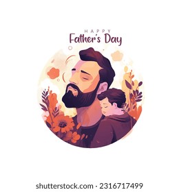 Father's Day Sale poster or banner template illustration. Happy Fathers Day calligraphic inscription