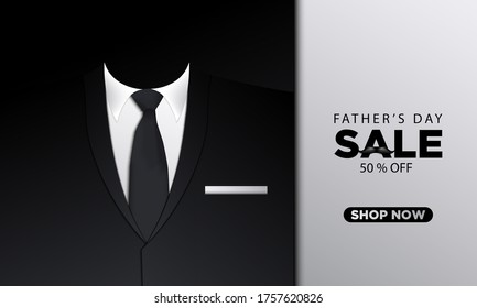 Father's Day Sale Promotion Background. Good for poster or banner. Vector illustration