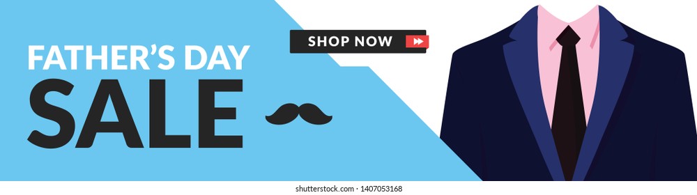 Father's Day Sale Promotion Poster or banner with man suit concept.Promotion and shopping template for Father's Day.Vector illustration EPS10 