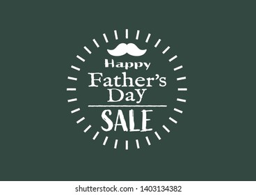  "Father's day sale" promotional Banner template for Poster, Fryer, Promotion, Website, Social media. Trendy circle frame design with mustache icon. Vector illustration.