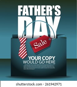 Fathers Day sale shopping bag background EPS 10 vector royalty free stock illustration for greeting card, ad, promotion, poster, flier, blog, article, social media, marketing