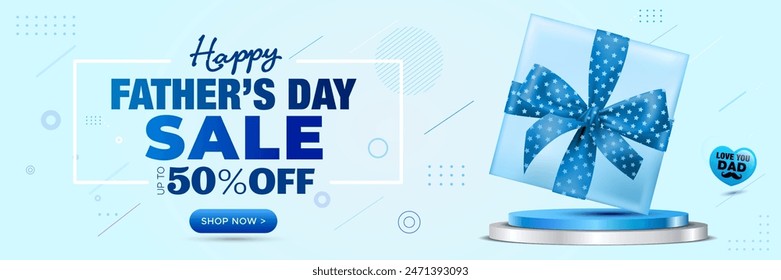 Father's Day Sale and shopping banner upto 50% off.