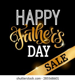 Father's Day sale vector illustration for discount card, shopping template, price label. Happy Father's Day calligraphic poster, typography design, hand drawn lettering