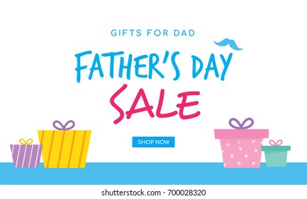 Father's day sale vector illustration. Gifts for dad.