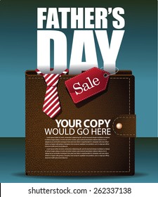 Fathers Day sale wallet background EPS 10 vector royalty free stock illustration for greeting card, ad, promotion, poster, flier, blog, article, social media, marketing