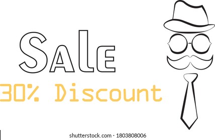 father's day sale,discount poster.happy father's day. vector illustration.