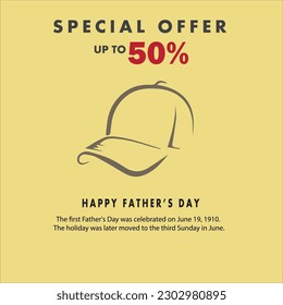 Father's Day sales poster or banner vector template