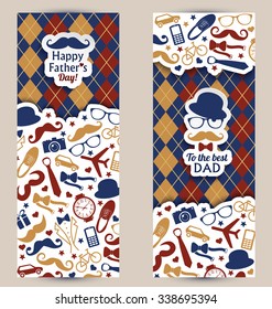 Fathers day set of banners.Vector illustration.