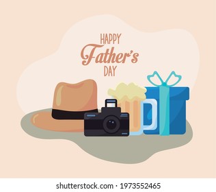 fathers day with set icons