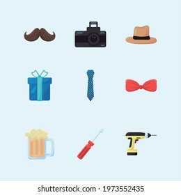 fathers day set nine icons