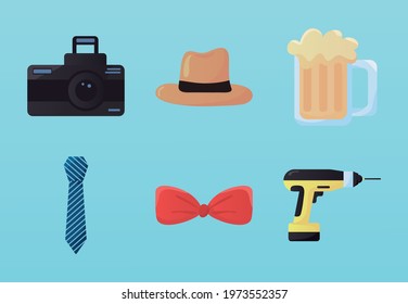 fathers day set six icons