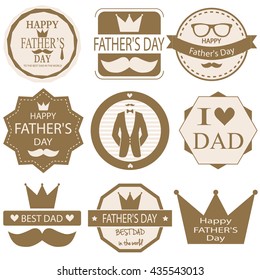 fathers day set. vector illustration.