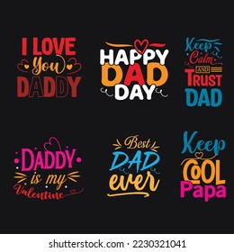 fathers day set. Vector typography. Vintage lettering for greeting cards, banners, t-shirt design.