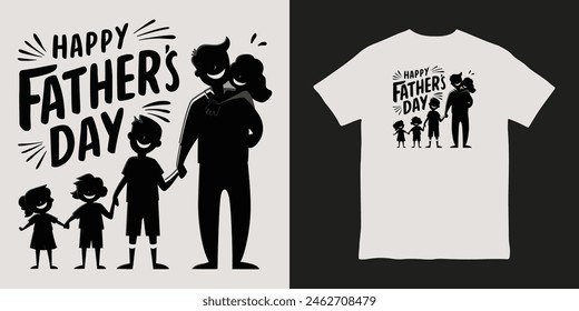 Father's Day shirt design, Happy Father's day t-shirt, father daughter, design vector tshirt,