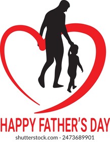  father's day silhouette, happy father's day, father's day, father's day wishes, silhouette, people, family, child, vector, boy, woman