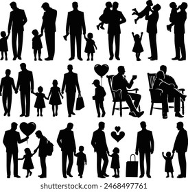 Fathers Day Silhouettes Sublimation  collection in different poses