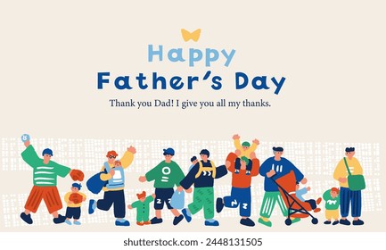 Diseño de publicidad de ilustración simple y plana del día del padre