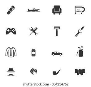 Fathers day simply symbols for web icons
