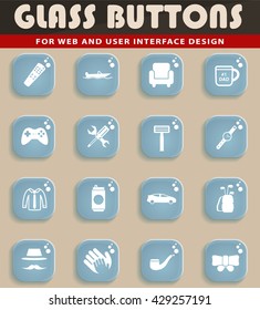 Fathers day simply symbols for web icons