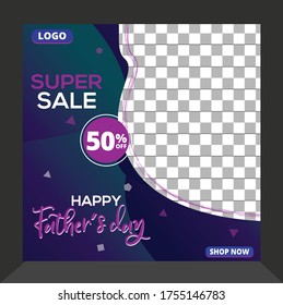 Fathers Day Social Media Post Vector Template For All Social Media.