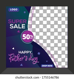 Fathers Day Social Media Post Vector Template For All Social Media.