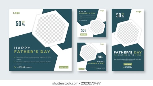 Father's Day Social Media Post for Online Marketing Promotion Banner, Story and Web Internet Ads Flyer